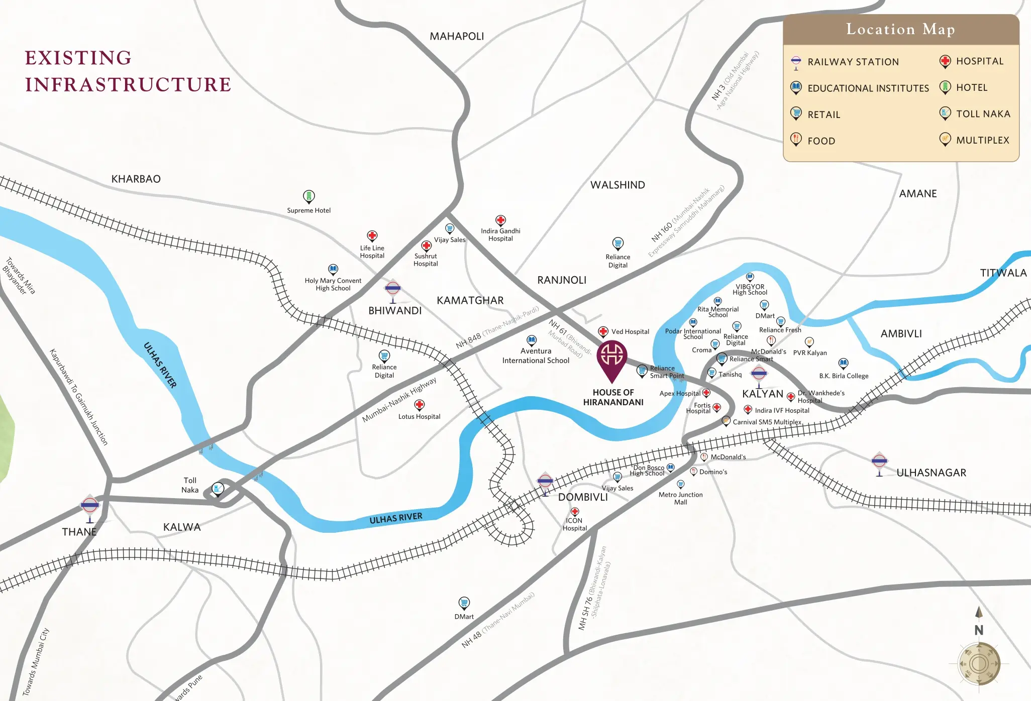 Hiranandani Woodspring Kalyan Location